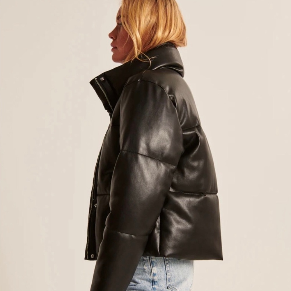 A&F Vegan Leather Mini Puffer, XS - Picture 2 of 13